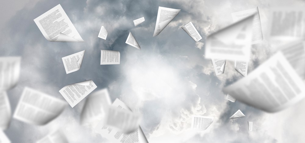 swirling documents in the air | gain control of compliance management process