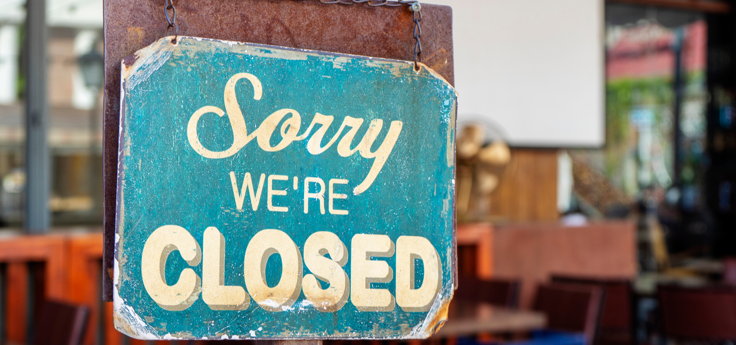 Sorry We’re Closed sign | half-hearted PCI compliance could put you out of business